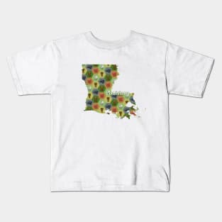 Louisiana State Map Board Games Kids T-Shirt